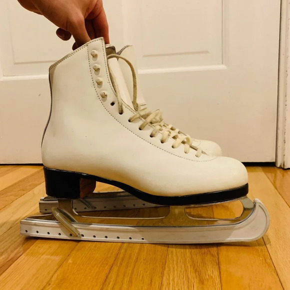 Riedell Womans Figure Skates size 5 Beige /John Wilson Corenation Comet Blade - Picture 14 of 16